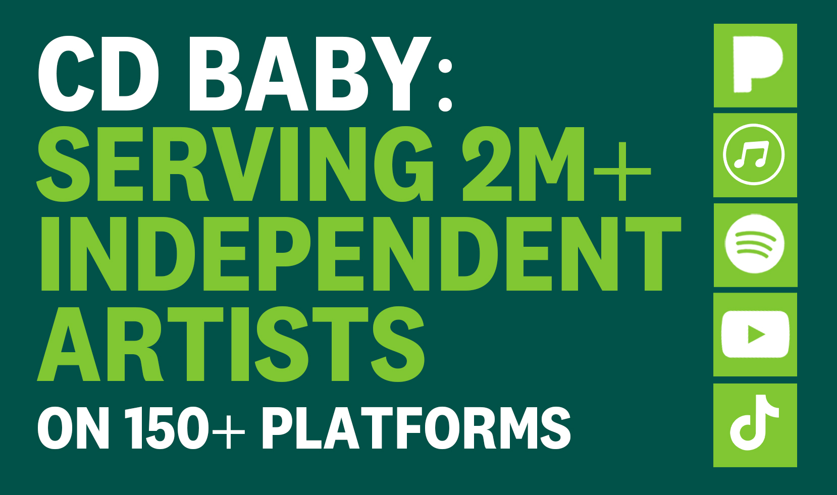 CD Baby serves 2M+ independent artists on 150+ platforms